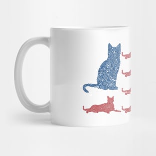 Horizontal United State Cat Flag Circle Design Mug